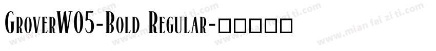 GroverW05-Bold Regular字体转换